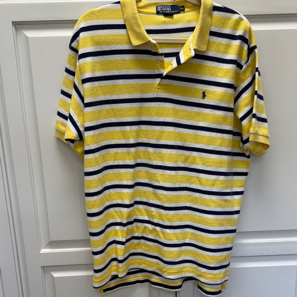 Polo by Ralph Lauren Yellow and Black Striped Polo Shirt